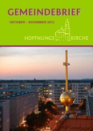Oktober - November 2012 - Hoffnungskirche zu Pankow