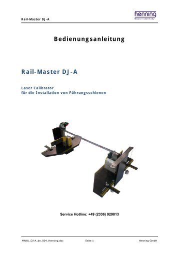 Bedienungsanleitung Rail-Master DJ-A - Henning GmbH
