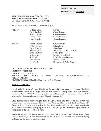 Morro Bay City Council Meeting Morro Bay City Council Meeting
