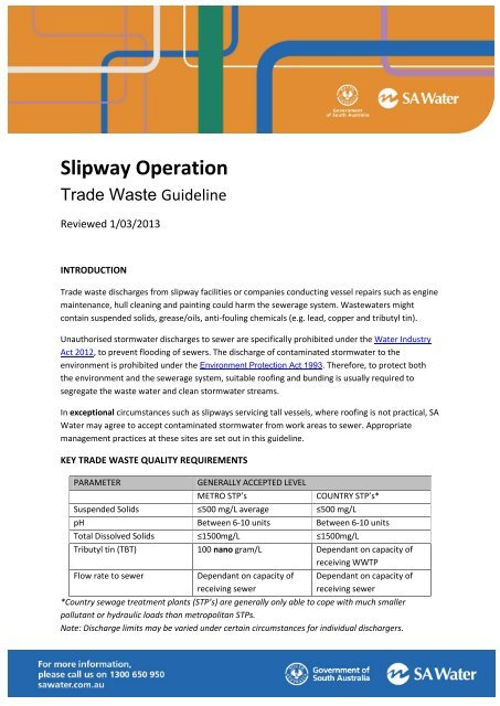 Slipway Operation - SA Water