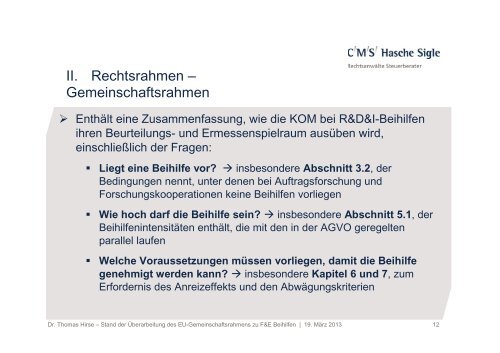 Vortrag von Dr. Thomas Hirse (CMS Hasche Sigle) - BIO Deutschland