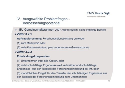 Vortrag von Dr. Thomas Hirse (CMS Hasche Sigle) - BIO Deutschland