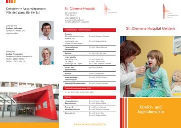 Flyer Kinder- und Jugendmedizin - St.-Clemens-Hospital Geldern