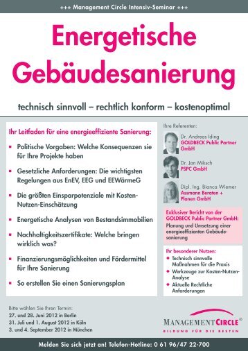 Seminar: Energetische Gebäudesanierung - Management Circle AG