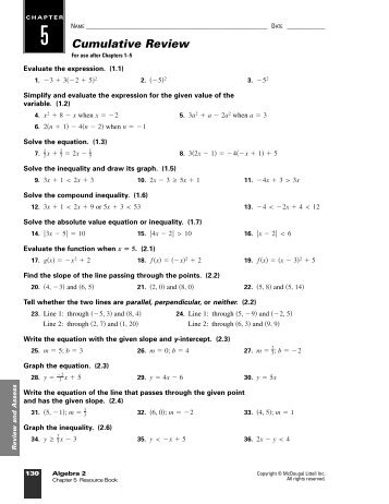 chapter 3 cumulative review  dozier math
