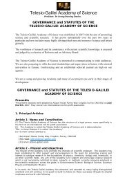 Activities by the Telesio-Galilei Academy of Science