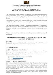 Activities by the Telesio-Galilei Academy of Science