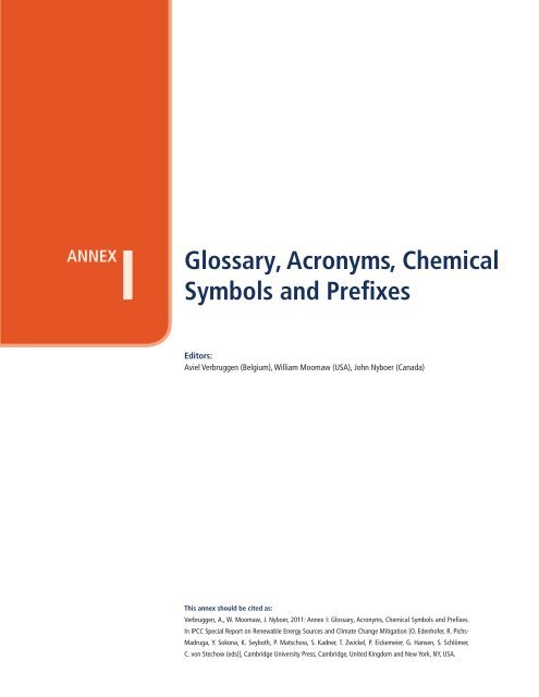 Annex I Glossary Acronyms Chemical Symbols And Prefixes Ipcc