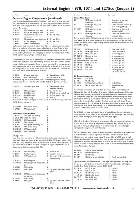 Somerford Mini Ltd. Ordering Parts Using This Catalogue