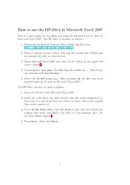 How to use the HP-filter in Microsoft Excel 2007