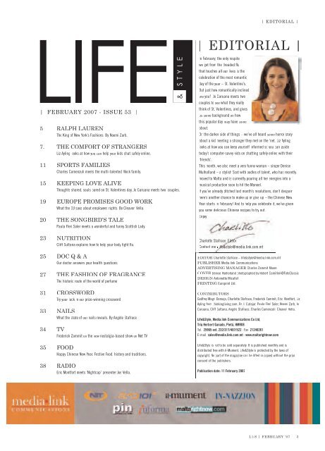 Life&Style February Issue - MaltaRightNow.com