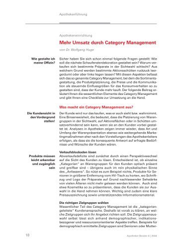 Mehr Umsatz durch Category Management - Dr. Wolfgang Huge