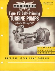 TURBINE PUMPS - American Marsh Pumps