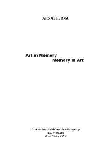 ARS AETERNA Art in Memory Memory in Art