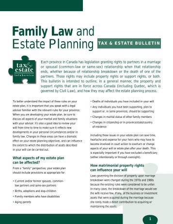 Family Law & Estate Planning - Assante Wealth Management