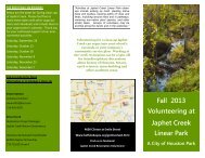 Japhet Creek Brochure (pdf) - Buffalo Bayou Partnership