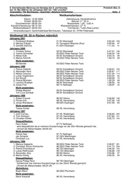 Protokoll - Schwimmverein SchwÃ¤bisch GmÃ¼nd e.V.