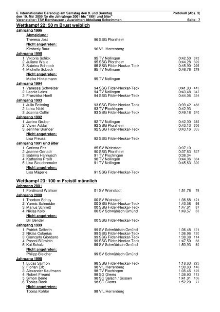 Protokoll - Schwimmverein SchwÃ¤bisch GmÃ¼nd e.V.