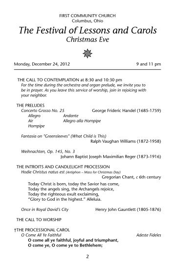 The Festival of Lessons and Carols - First Community Church