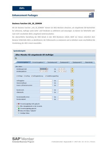 EDI Monitoring mit EhP´s - IT-Informatik GmbH