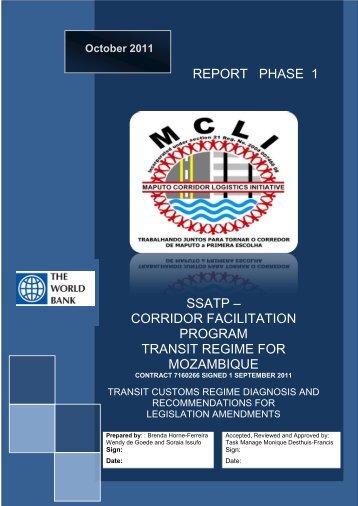 Transit Customs Regime Diagnosis and Recommendations ... - MCLI