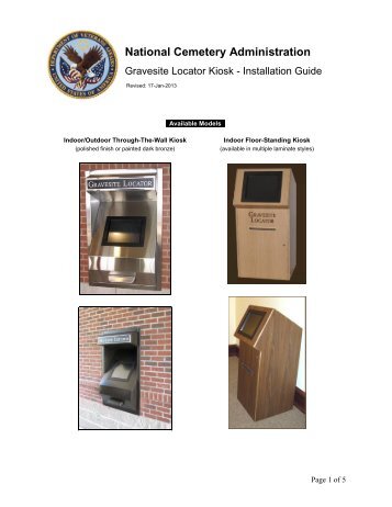 Gravesite Locator Kiosk Specifications - National Cemetery ...