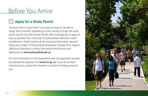 Pre-Arrival Guide - Students - University of Saskatchewan