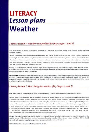 Weather Literacy Project Plans - Teaching Times