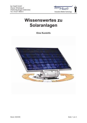 Wissenswertes_zu_Solaranlagen.pdf - Stand: 08 ... - ten Haaft GmbH