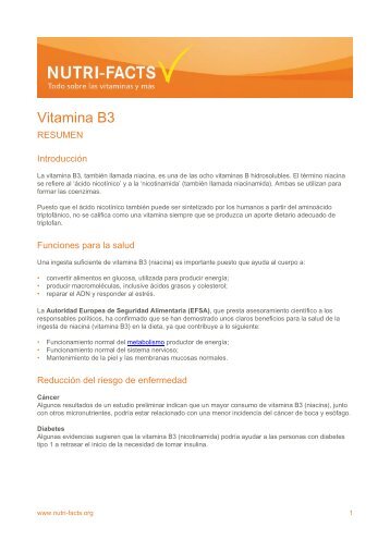 Vitamina B3 - Nutri-Facts.org