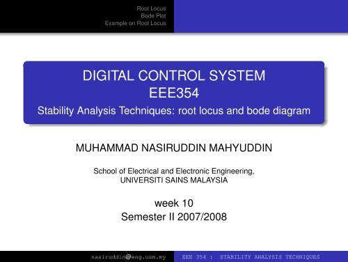 Lecture notes - School Of Electrical & Electronic Engineering - USM