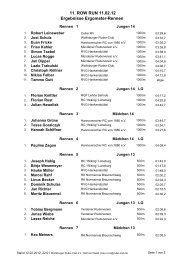 Ergebnisse Ergometer - Wolfsburger Ruder-Club e.V.