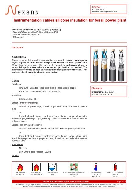 Instrumentation cables silicone 