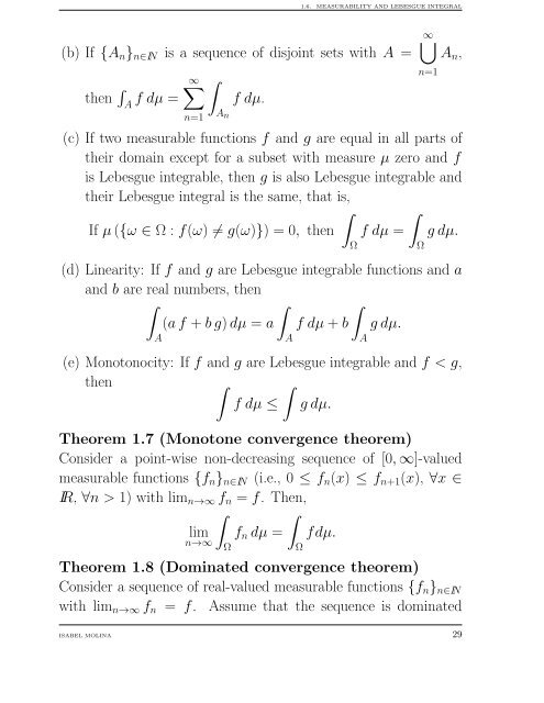 Slides Chapter 1. Measure Theory and Probability