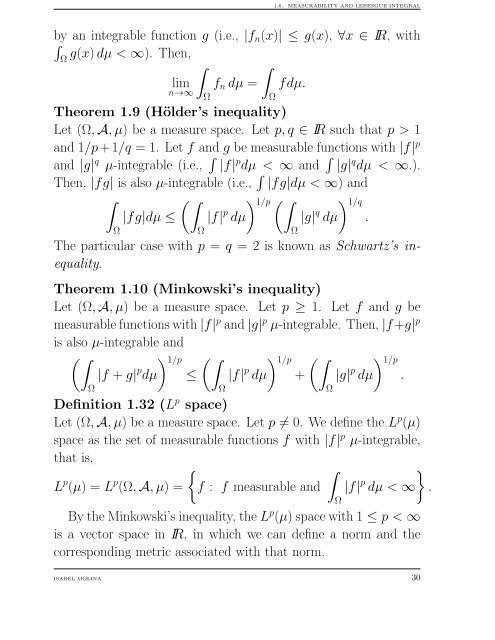 Slides Chapter 1. Measure Theory and Probability