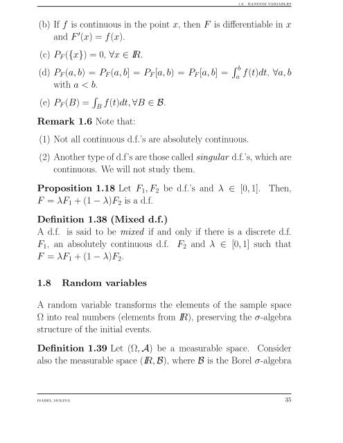 Slides Chapter 1. Measure Theory and Probability