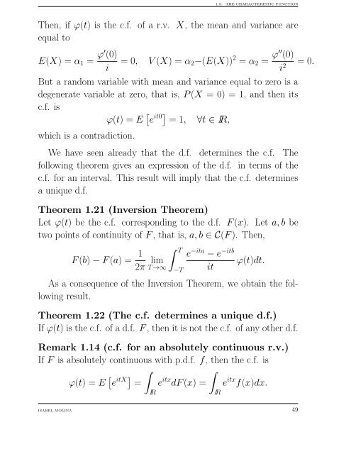Slides Chapter 1. Measure Theory and Probability