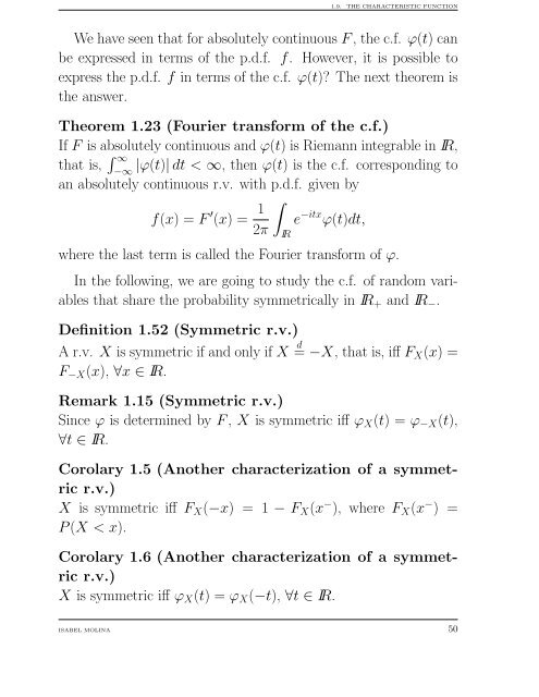 Slides Chapter 1. Measure Theory and Probability