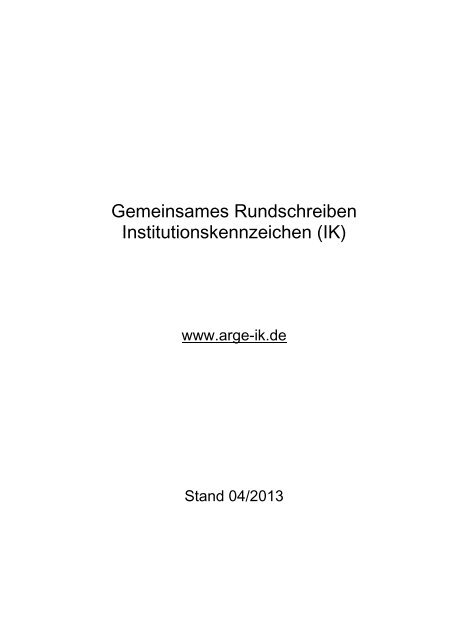 Gemeinsames Rundschreiben Institutionskennzeichen (PDF, 394 KB)