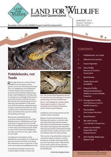 Land for Wildlife Newsletter - IndigiScapes