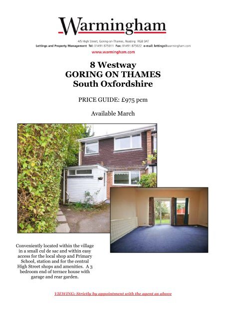 8 Westway GORING ON THAMES South Oxfordshire - Warmingham