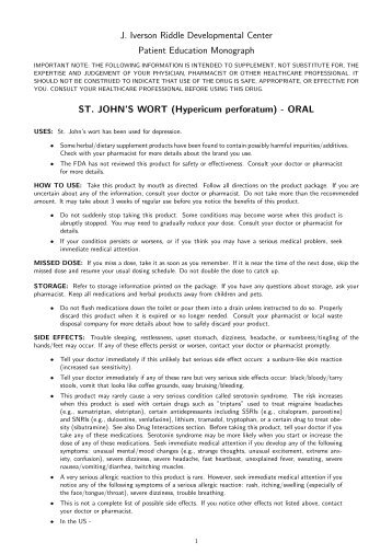 (Hypericum perforatum) - ORAL