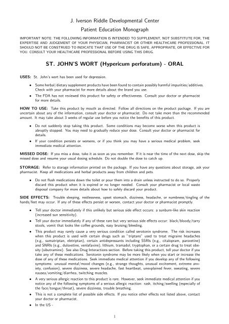 (Hypericum perforatum) - ORAL