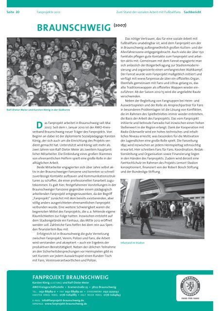 KOS Sachbericht Fanprojekte 2012 - Koordinationsstelle Fanprojekte
