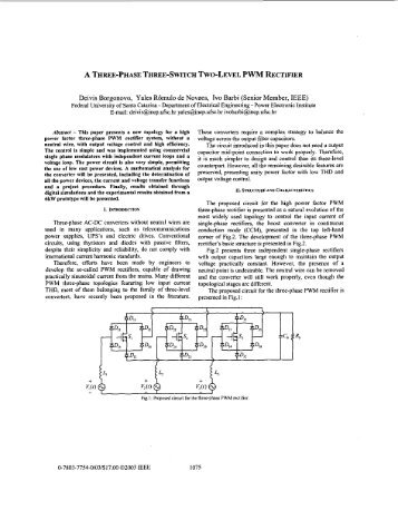 A three-phase three-switch two-level pwm rectifier ... - Ivo Barbi