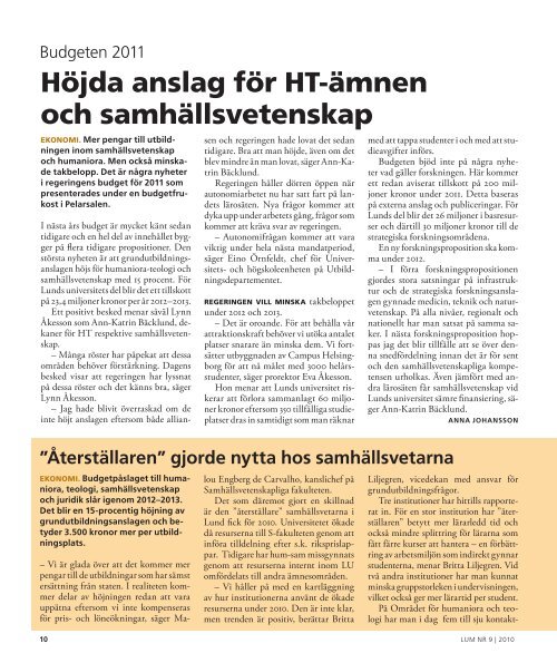LUM nr 9 2010 (PDF 11 MB Nytt fÃ¶nster) - Humanekologi Lunds ...