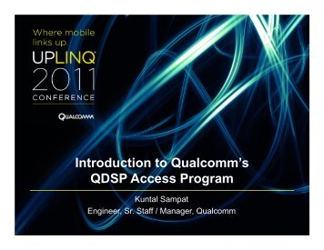 Introduction to Qualcomm's QDSP Access ProgramÃ¢Â€Â“ Qualcomm ...