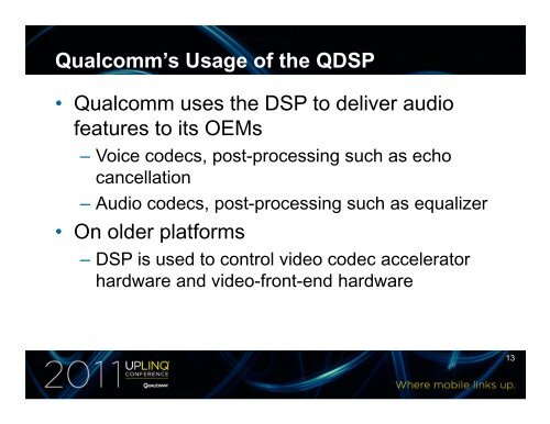 Introduction to Qualcomm's QDSP Access ProgramÃ¢Â€Â“ Qualcomm ...