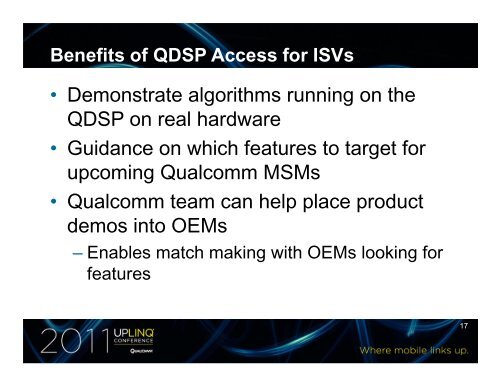 Introduction to Qualcomm's QDSP Access ProgramÃ¢Â€Â“ Qualcomm ...