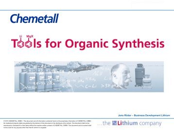 New Reagents for Lithium Assisted ... - Chemspec Events